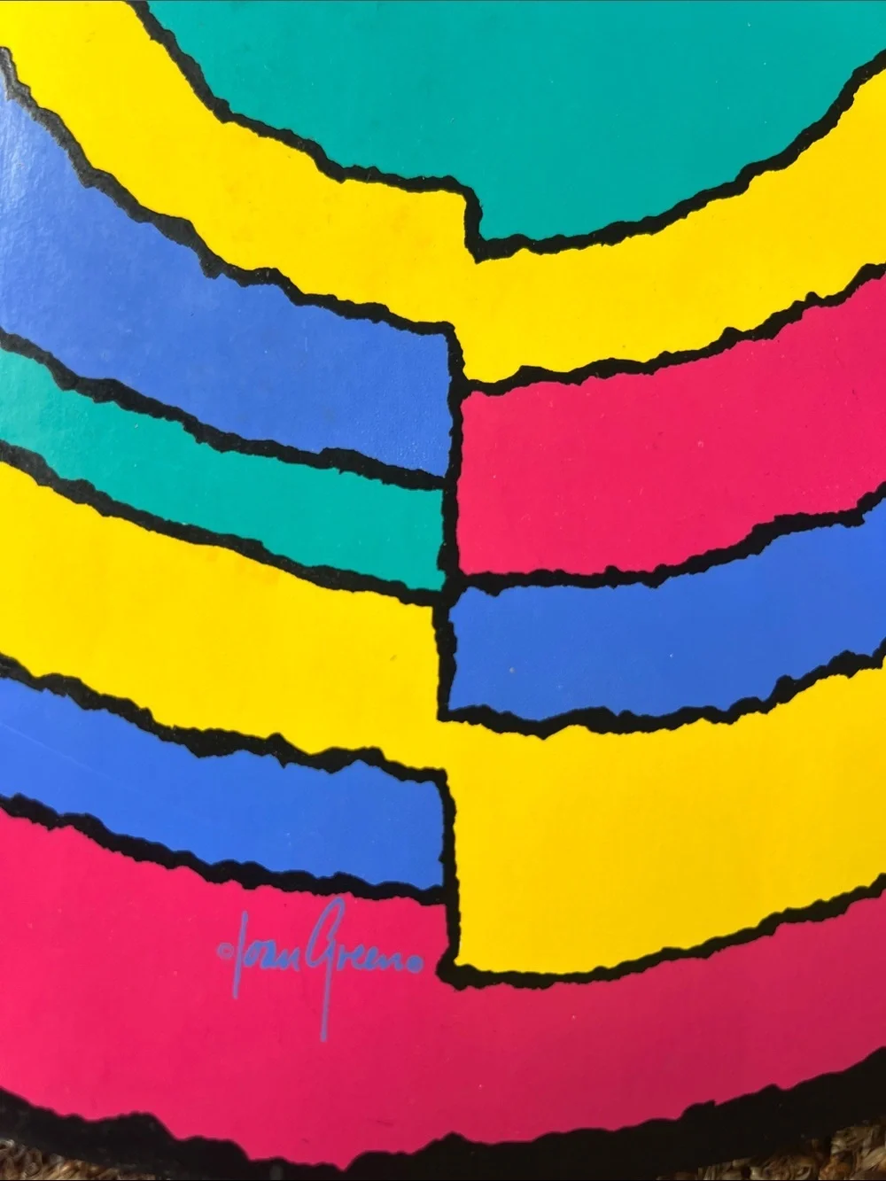 Retro 70's Joan Green Circle Vinyl Placemats 4 in Set